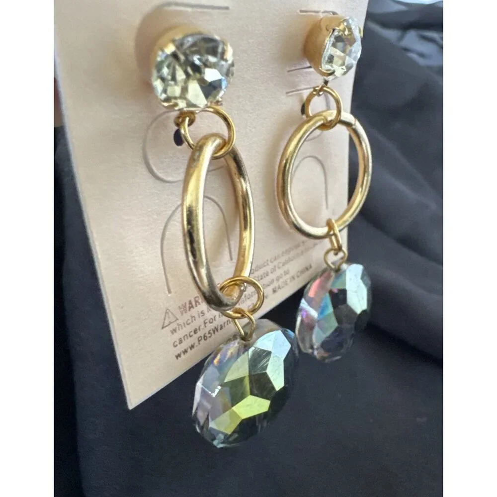 Blossom Faux Crystal Rhinestone Earrings Dangle Party Wedding Cruise NEW